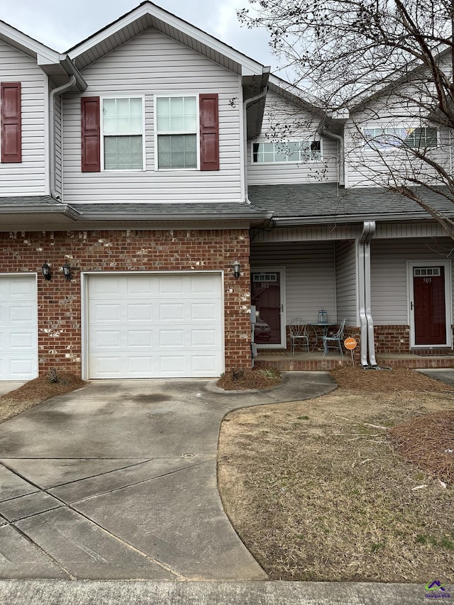 view of property featuring a garage