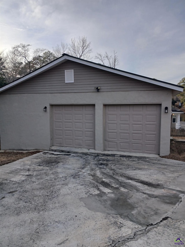 view of garage