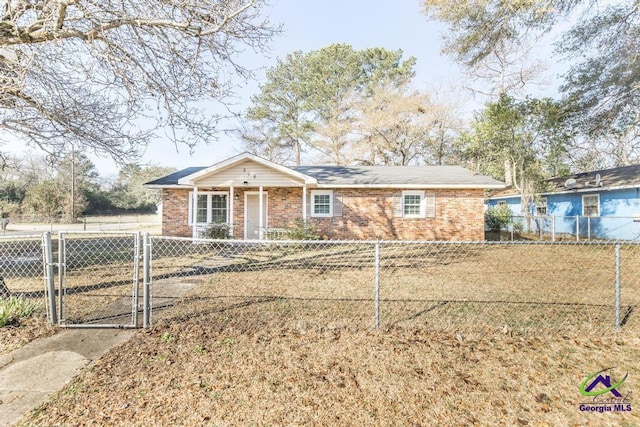 view of single story home