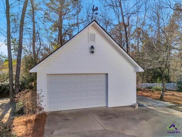 view of garage