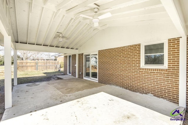 view of patio / terrace featuring ceiling fan