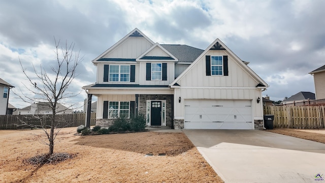 craftsman-style house featuring a garage