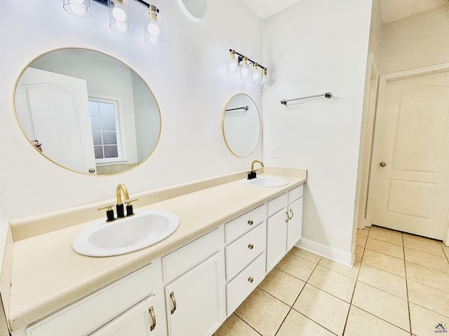 bathroom featuring vanity and tile patterned floors