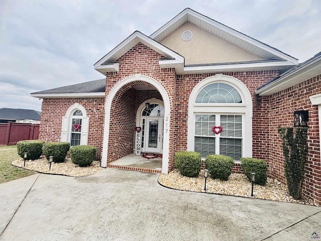 view of front of house with a patio