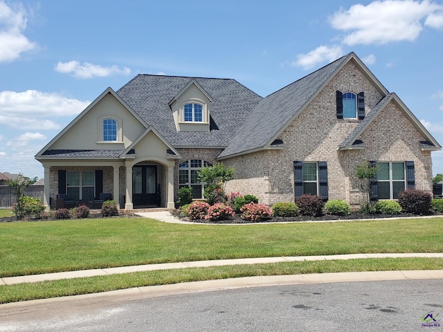 view of front of home featuring a front yard