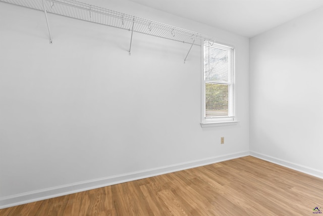 spacious closet with hardwood / wood-style flooring