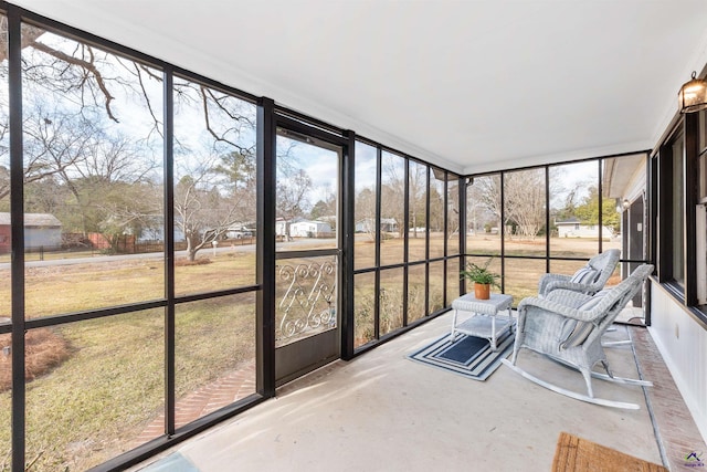 view of unfurnished sunroom