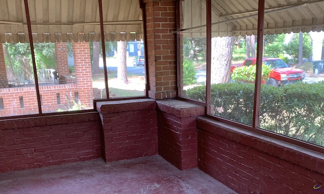 view of unfurnished sunroom