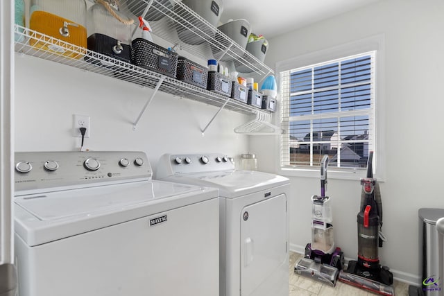 laundry area featuring separate washer and dryer