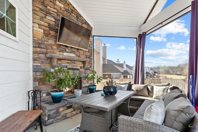 view of patio with an outdoor hangout area