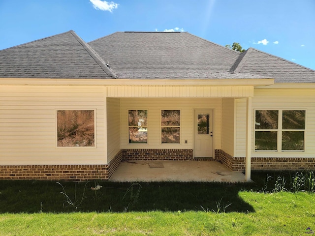 111 Silver Maple, Byron, GA 31008 - rear view of house with a patio, a shingled roof, and brick siding