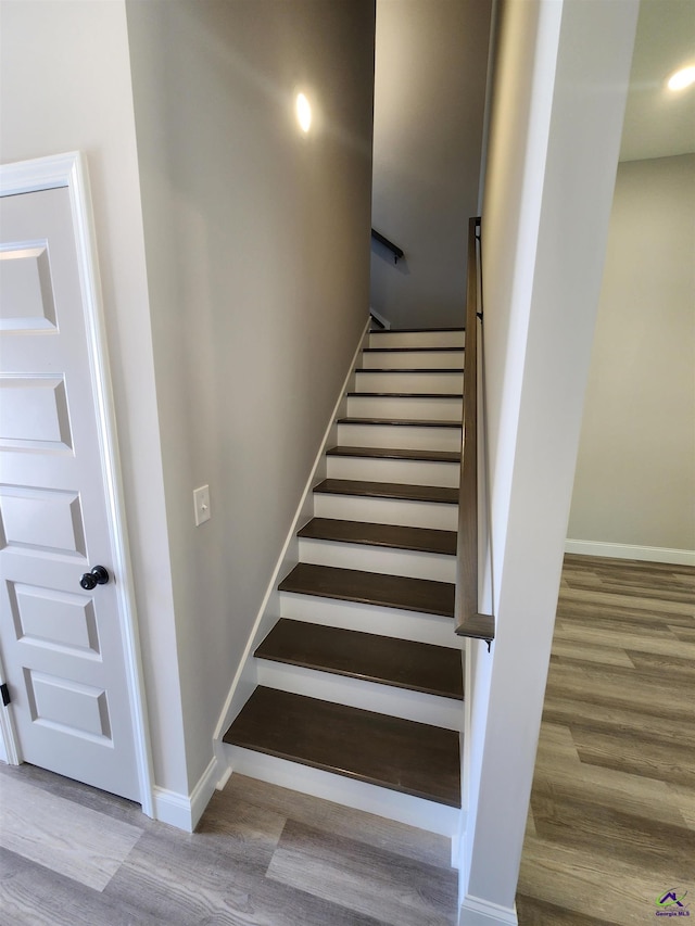 111 Silver Maple, Byron, GA 31008 - staircase featuring wood finished floors and baseboards