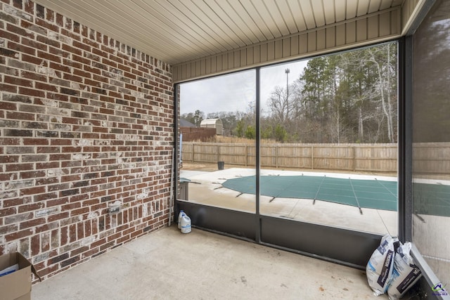 view of unfurnished sunroom