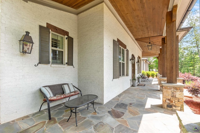 view of patio featuring covered porch