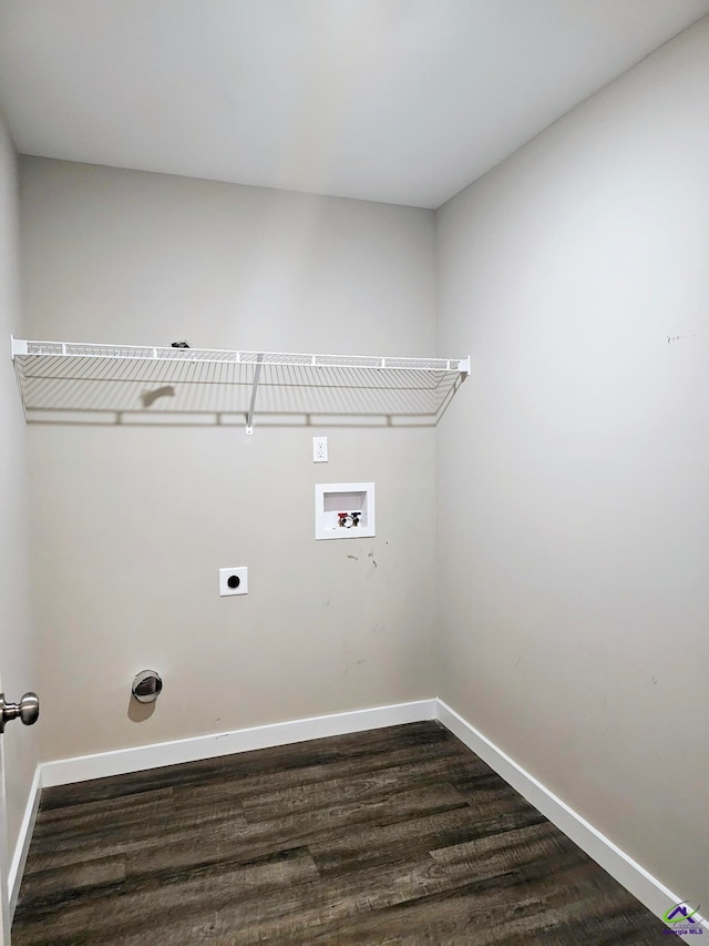 laundry area with washer hookup, hardwood / wood-style floors, and hookup for an electric dryer