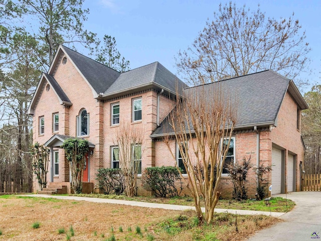 view of front of home with a garage