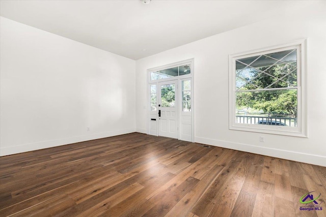 entrance foyer with dark wood-type flooring