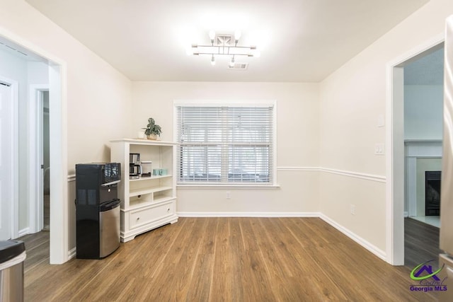 interior space with hardwood / wood-style flooring