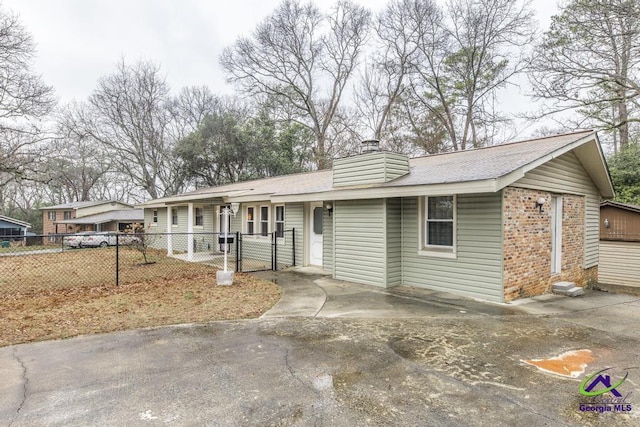 view of single story home