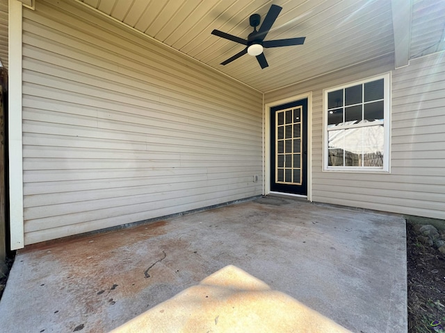 view of patio / terrace with ceiling fan