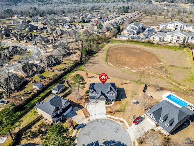 drone / aerial view featuring a residential view