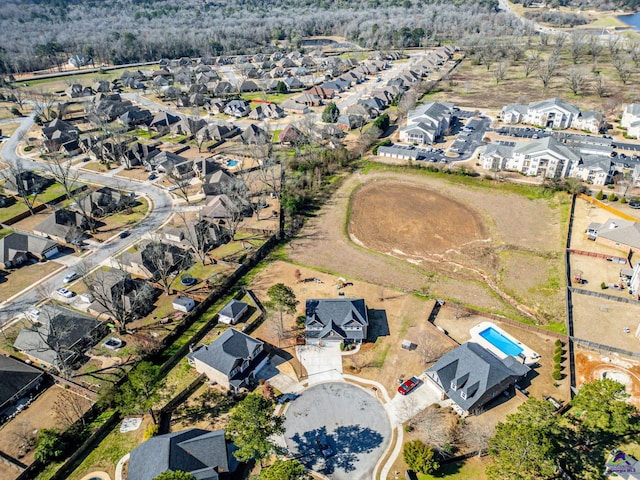 aerial view with a residential view