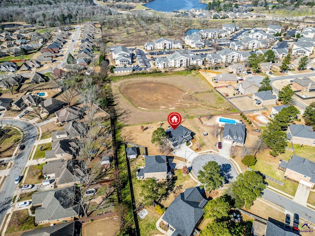 drone / aerial view with a residential view