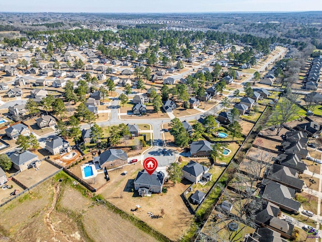 birds eye view of property featuring a residential view