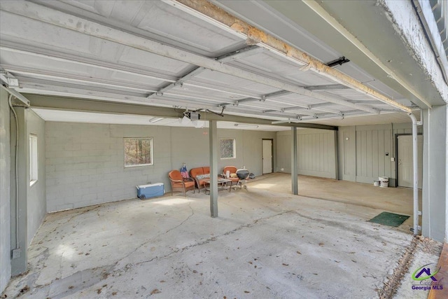 garage featuring a garage door opener