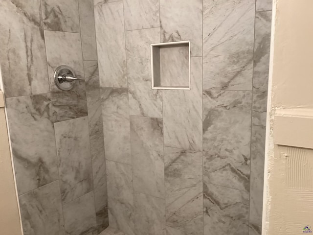 room details featuring a tile shower