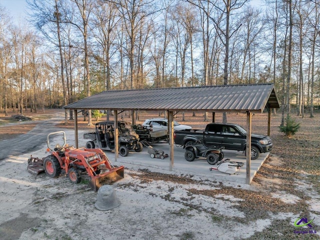 view of property's community with a carport