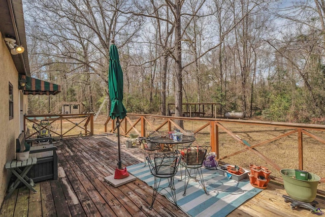 view of wooden terrace