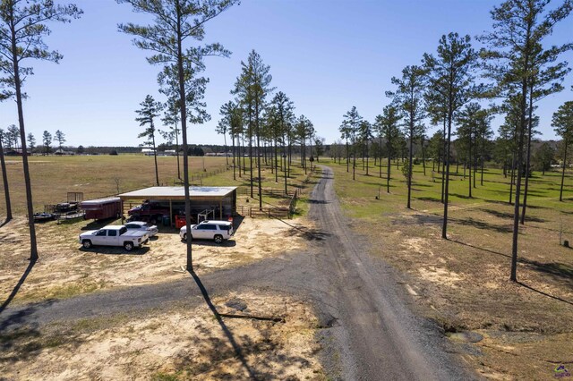 view of road with a rural view