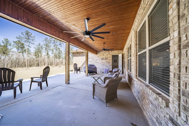 view of patio / terrace with ceiling fan