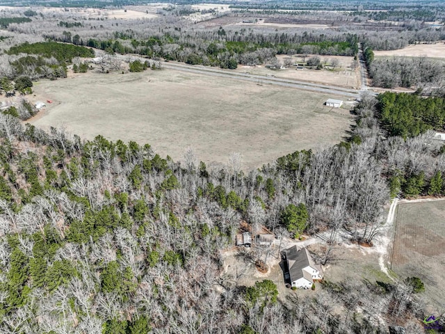 aerial view with a rural view