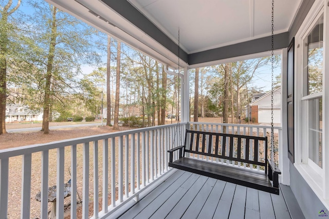 deck featuring covered porch