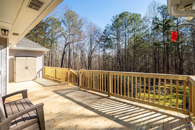 wooden deck with visible vents