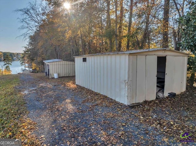 view of shed