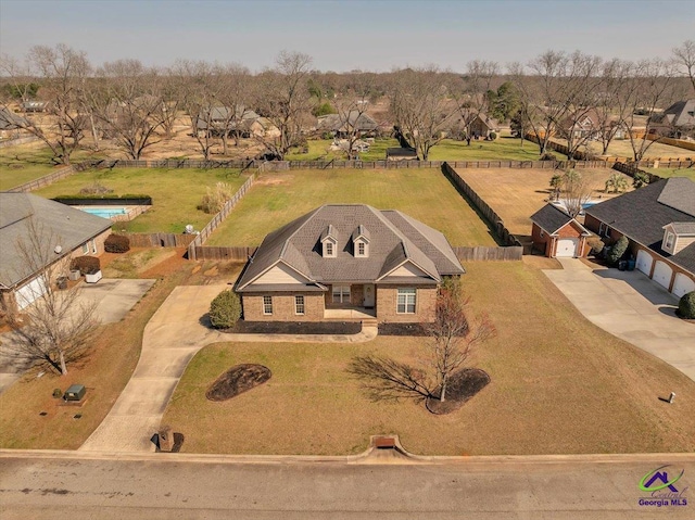 aerial view with a residential view