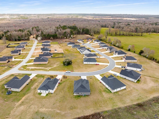 aerial view with a residential view