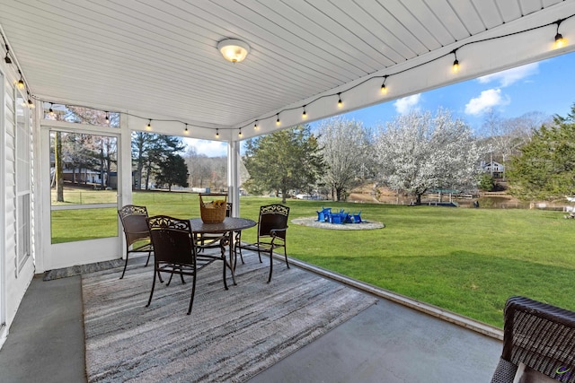 view of patio featuring outdoor dining space