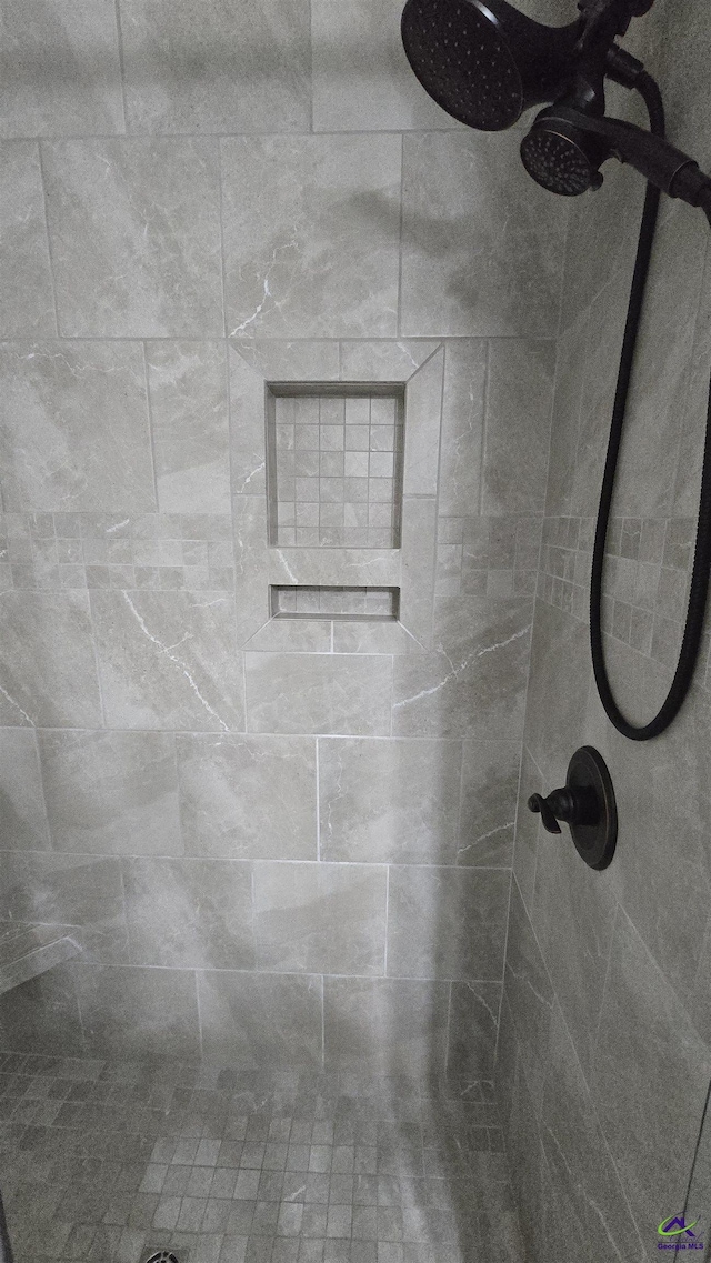 interior details with tiled shower