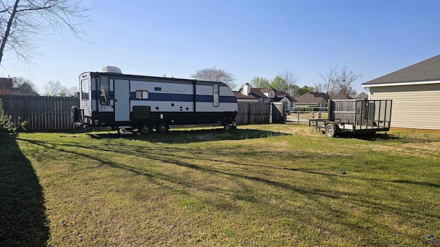 view of yard featuring fence