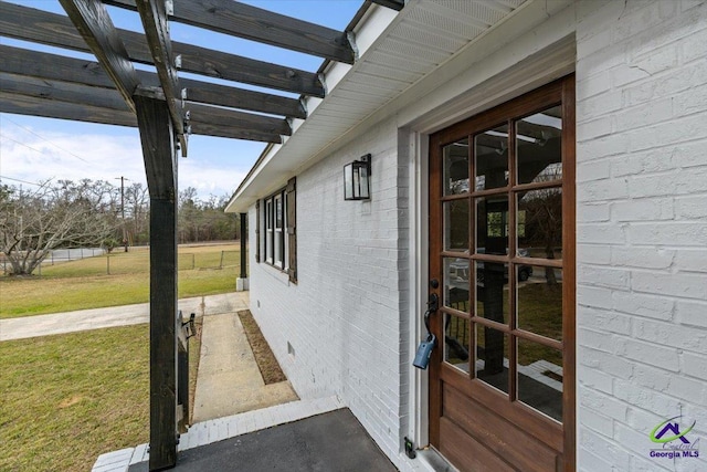 view of patio with a pergola