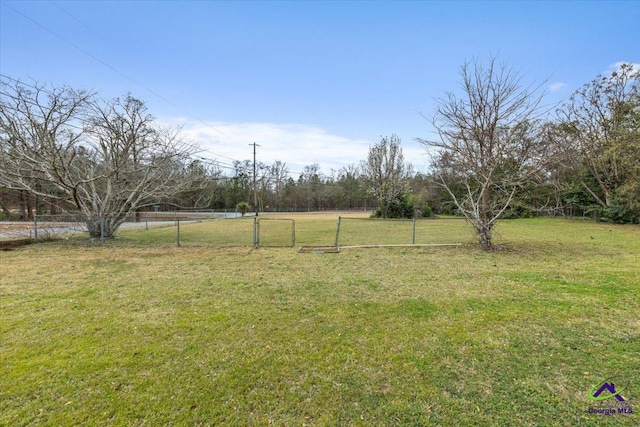 view of yard with fence