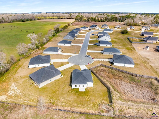 aerial view with a residential view