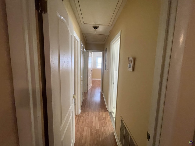 78 Duncan St, Fort Valley, GA 31030 - hall featuring attic access and light wood-style floors