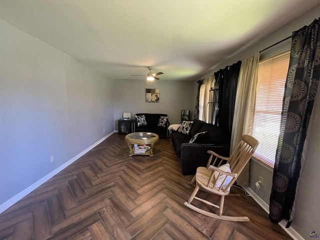 78 Duncan St, Fort Valley, GA 31030 - living room with baseboards and a ceiling fan