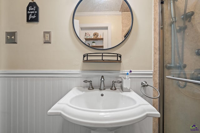 bathroom with wainscoting and a sink