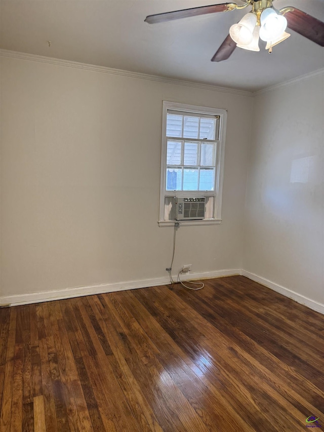 107 Northview Ave, Warner Robins, GA 31088 - empty room featuring crown molding, ceiling fan, and dark wood-type flooring